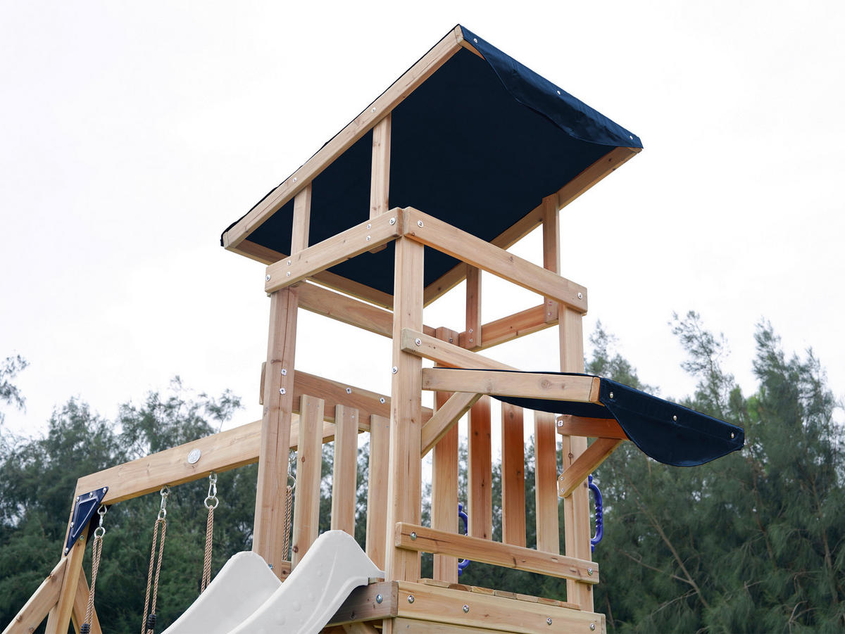 AXI Spielturm Malik weiß B/H/L: ca. 345x270x336 cm Malik - braun/weiß (336,00/345,00/270,00cm) - AXI