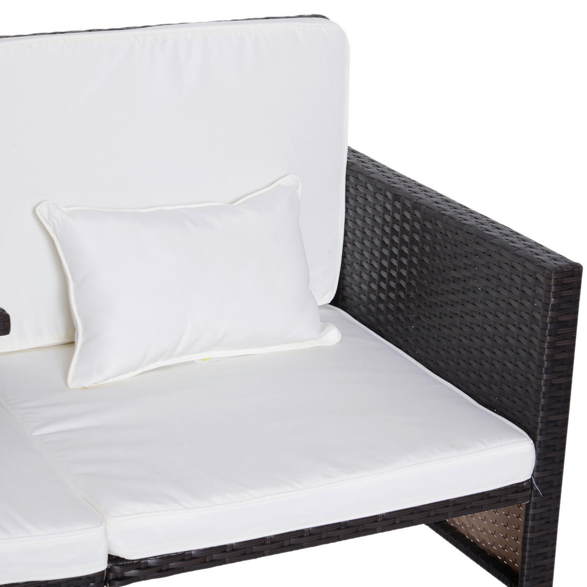 Outsunny Loungeset schwarz Polyrattan Loungeset_3tlg. - weiß/schwarz - Outsunny