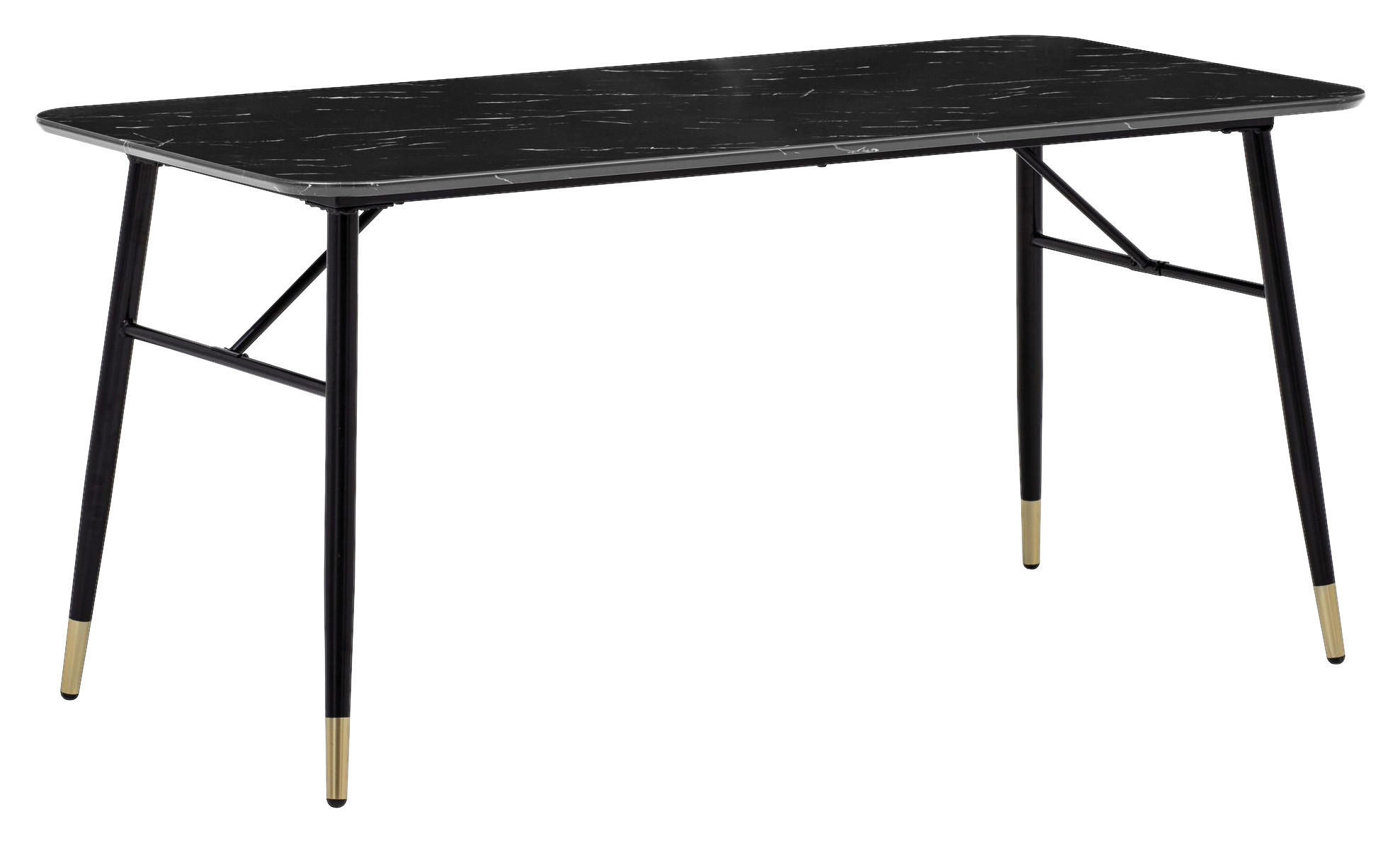 Esstisch schwarz Marmor Optik B/H/T: ca. 120x76x60 cm Esstisch - schwarz (120,00/76,00/60,00cm) - Wohnling