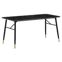 Esstisch schwarz Marmor Optik B/H/T: ca. 120x76x60 cm Esstisch - schwarz (120,00/76,00/60,00cm) - Wohnling
