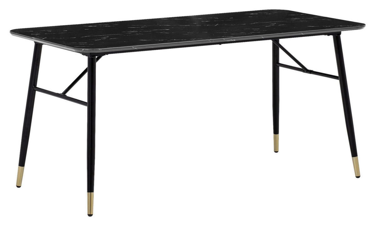 Esstisch schwarz Marmor Optik B/H/T: ca. 120x76x60 cm Esstisch - schwarz (120,00/76,00/60,00cm) - Wohnling
