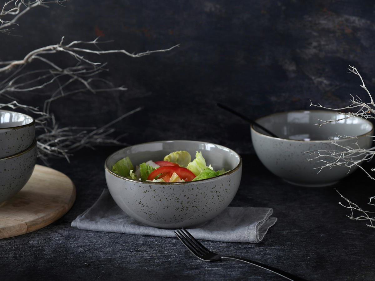 CreaTable Schüssel-Set Nature Collection Stone grau Steinzeug Nature Collection Stone - grau - CreaTable