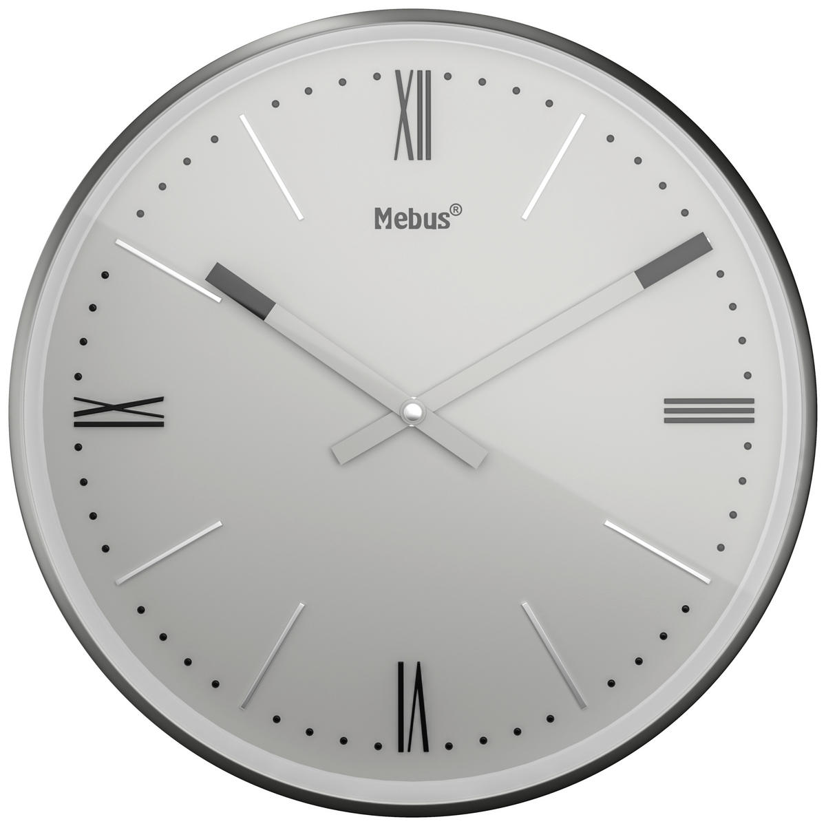 Mebus Wanduhr anthrazit D: ca. 25 cm Wanduhr_Funk - anthrazit/silber (25,00cm) - Mebus