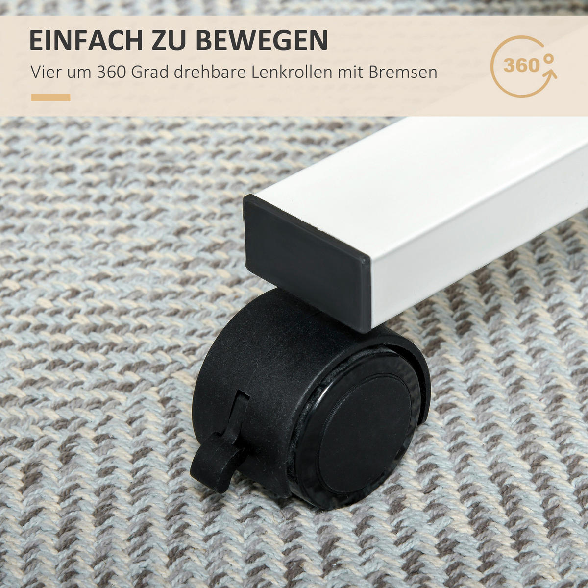 Schreibtisch 920-080 natur Holz Nachbildung weiß B/H/T: ca. 65x110x48 cm 920-080 - weiß/natur (65,00/110,00/48,00cm) - HOMCOM