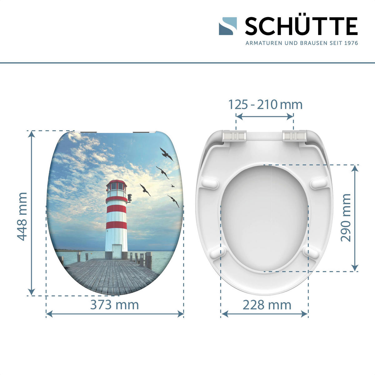 WC-Sitz LIGHTHOUSE Duroplast B/H/T: ca. 37,3x5,5x44,8 cm LIGHTHOUSE - (37,30/5,50/44,80cm) - SCHÜTTE