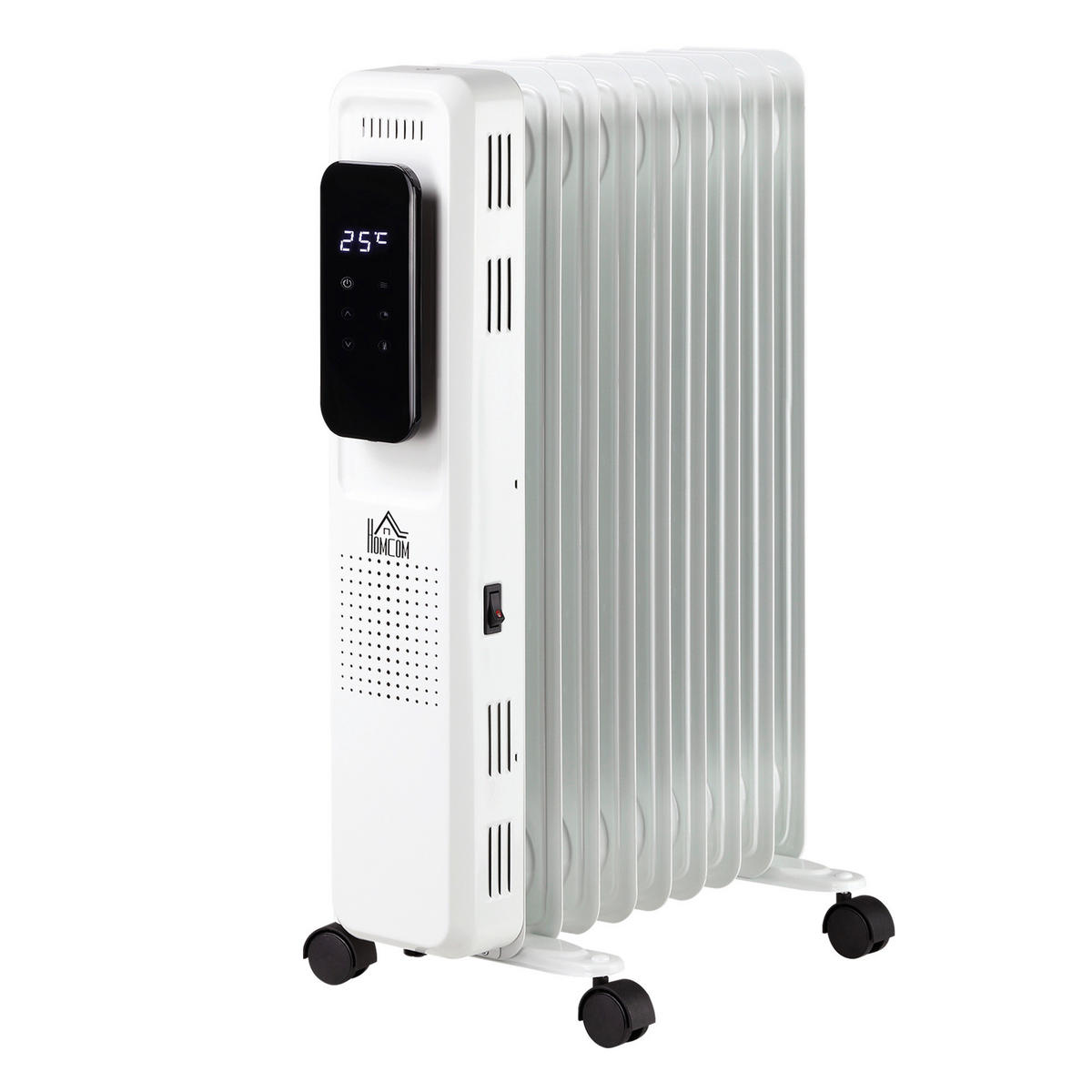 HOMCOM Ölradiator 820-261V90 weiß Edelstahl Kunststoff Polypropylen B/H/L: ca. 24x42,5x63 cm ca. 2180 W Ölradiator - weiß (63,00/24,00/42,50cm) - HOMCOM