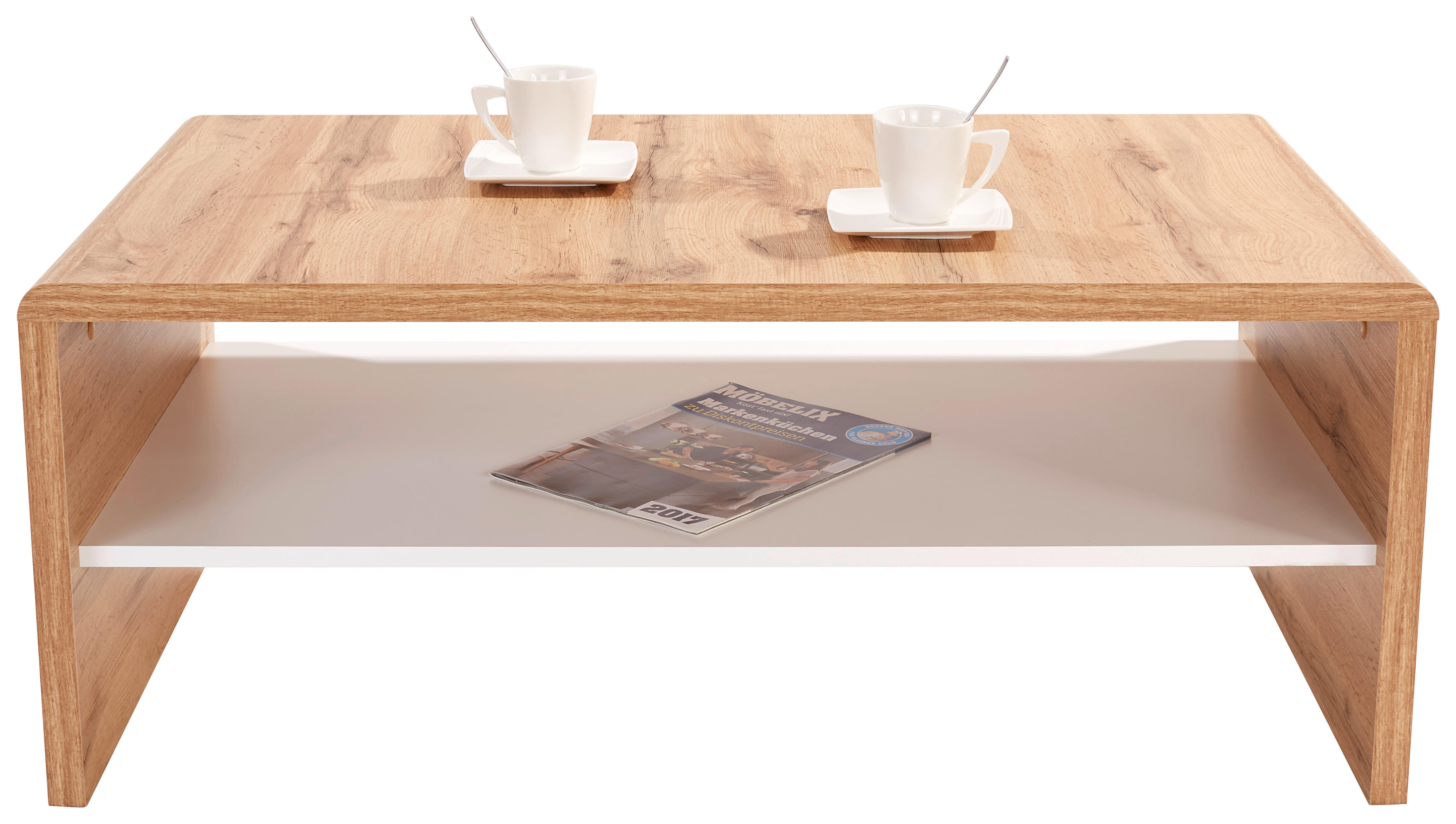 Couchtisch Cala Luna C4T02 Eiche Wotan Alpinweiß Nachbildung B/H/T: ca. 100x40x59 cm Cala Luna C4T02 - Eiche/Alpinweiß (100,00/40,00/59,00cm)