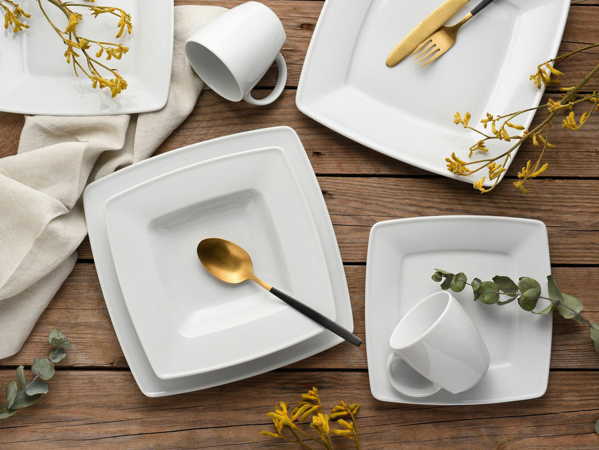 CreaTable Kombiservice Victoria weiß Porzellan 50 tlg. Victoria - weiß - CreaTable