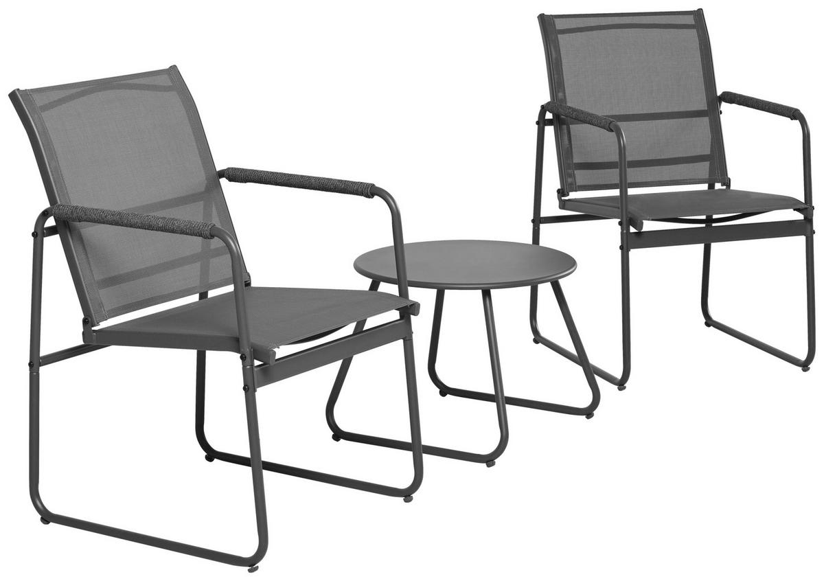 POCOline Gartensitzgruppe Lagos dunkelgrau Stahl Lagos - dunkelgrau - POCOline