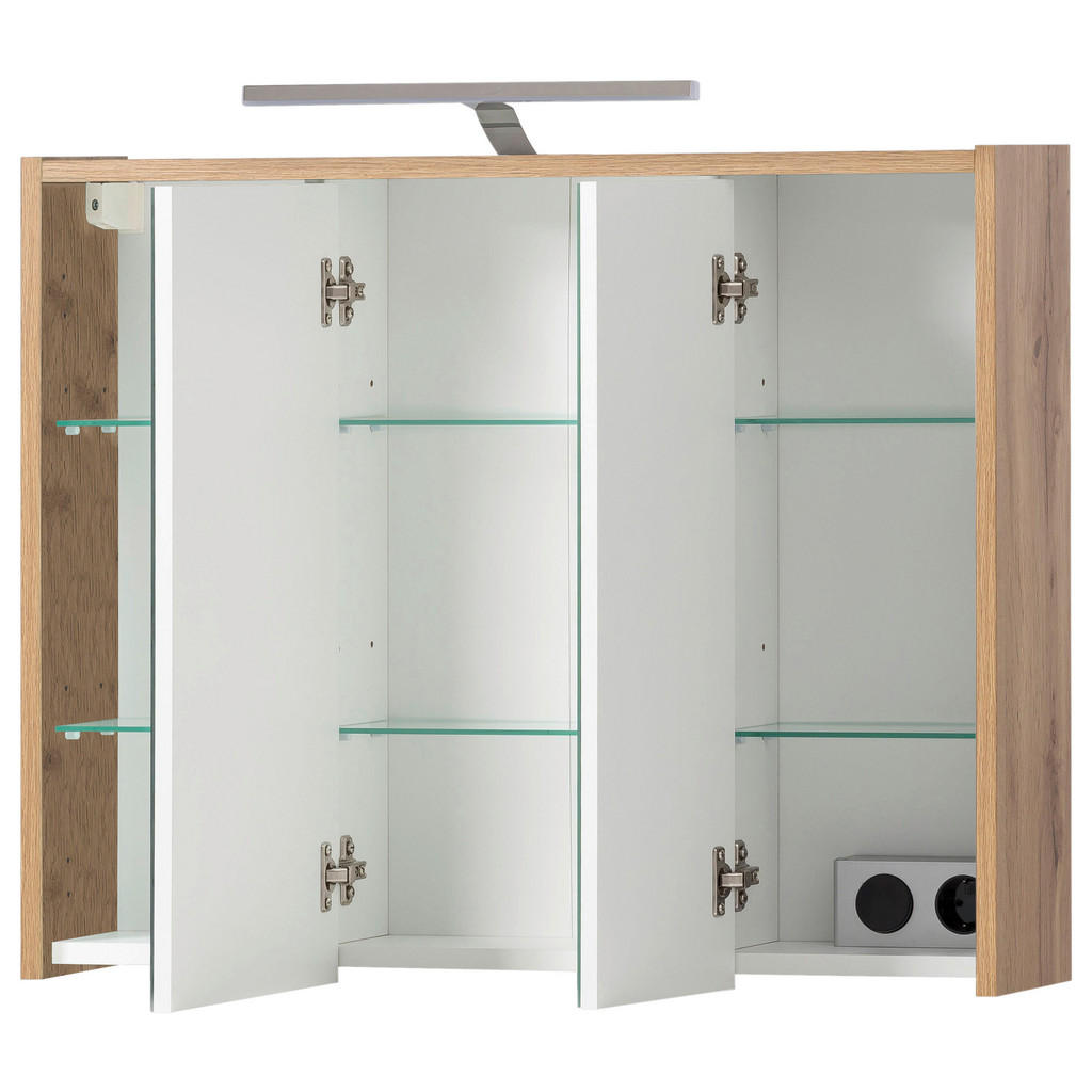 Thumbnail - Spiegelschrank Flag Eiche Landhaus Nachbildung B/H/T: ca. 74,5x64x16 cm