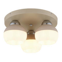 GLOBO Deckenleuchte Opal sand weiß Metall Glas H/D: ca. 15,5x31,5 cm E27 3 Brennstellen RAGUSA - sand/weiß (31,50/15,50cm) - GLOBO