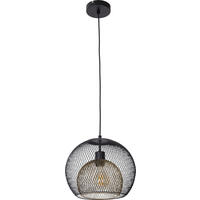 GLOBO Pendelleuchte SELINA 30260108X gold schwarz Metall H/D: ca. 150x30 cm E27 1 Brennstellen SELINA - gold/schwarz (30,00/150,00cm) - GLOBO