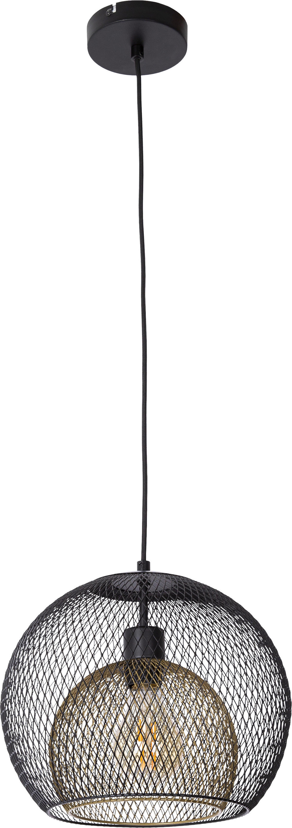 GLOBO Pendelleuchte SELINA 30260108X gold schwarz Metall H/D: ca. 150x30 cm E27 1 Brennstellen SELINA - gold/schwarz (30,00/150,00cm) - GLOBO