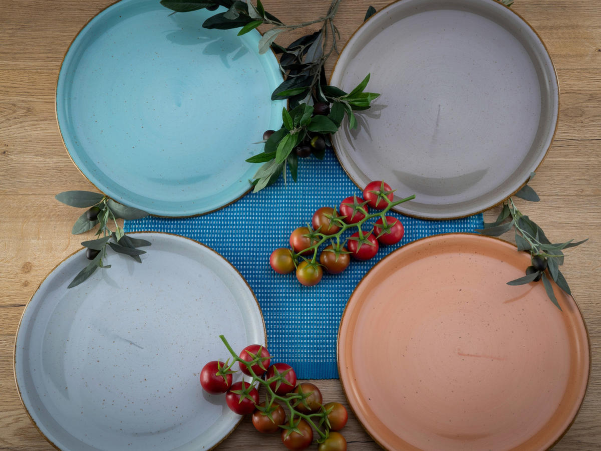 CreaTable Pizzateller Vintage Nature multicolor Porzellan D: ca. 30 cm Vintage Nature - multicolor (30,00cm) - CreaTable
