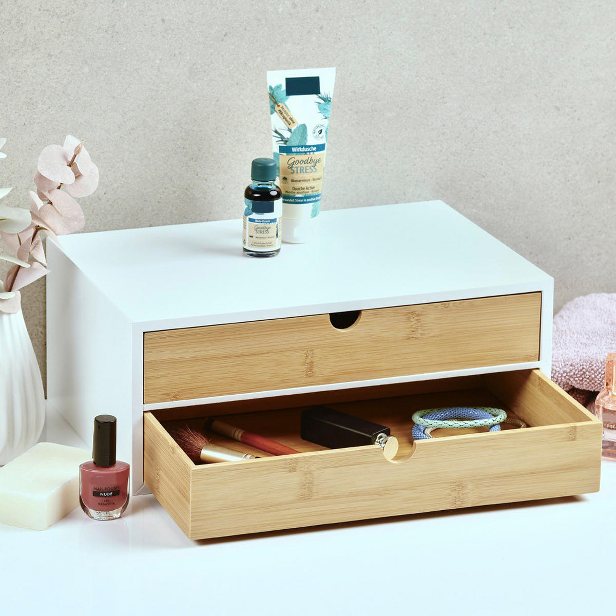 Kesper Organizer braun MDF B/H/L: ca. 21,5x14x33,5 cm Organizer - braun/weiß (33,50/21,50/14,00cm) - Kesper