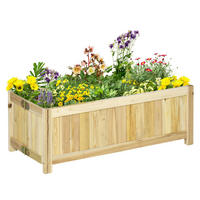 Outsunny Hochbeet natur B/H/L: ca. 30x25x70 cm Hochbeet - natur (70,00/30,00/25,00cm) - Outsunny