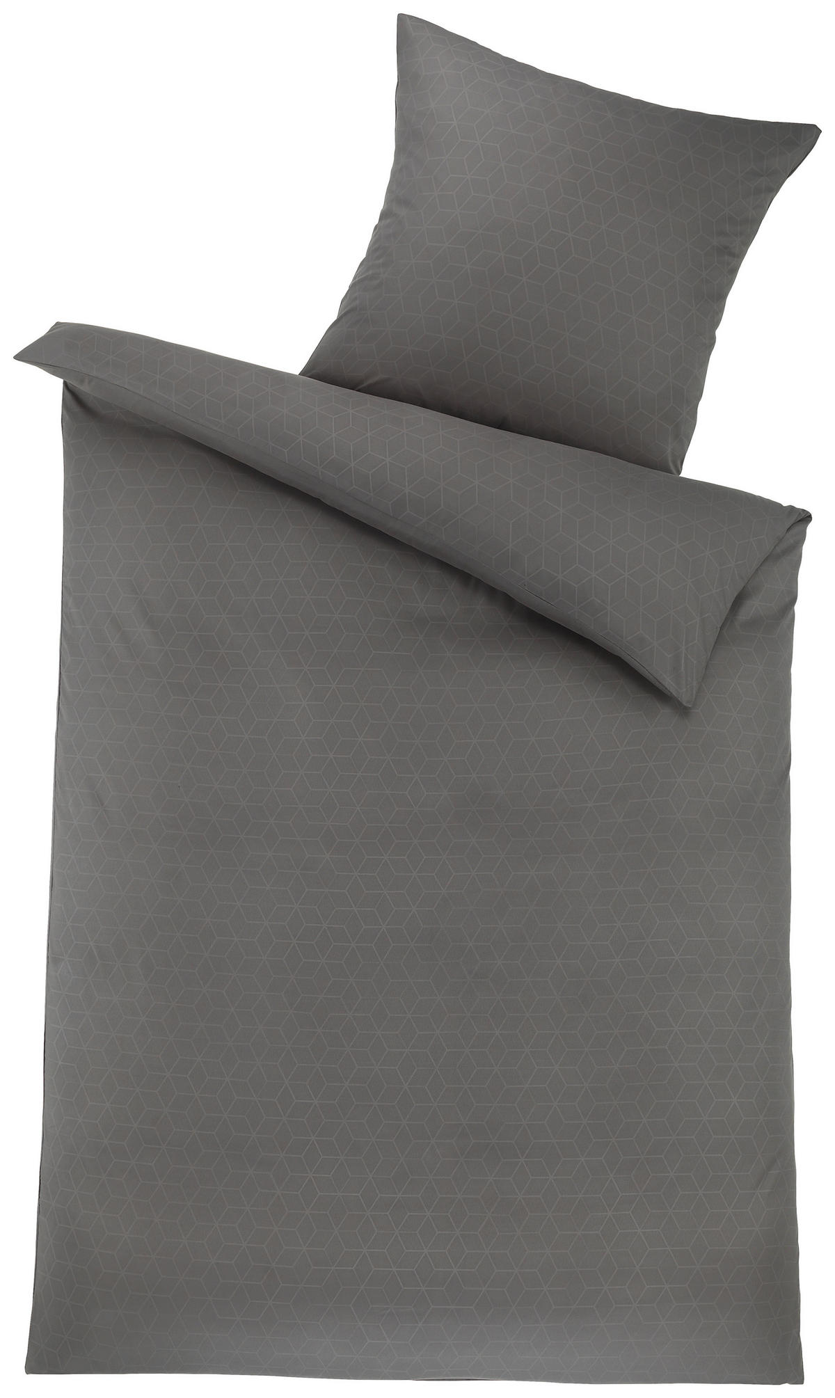 Microfaser Bettwäsche Bettwäsche_Microfaser Cube geprägt - grau (135,00/200,00cm)