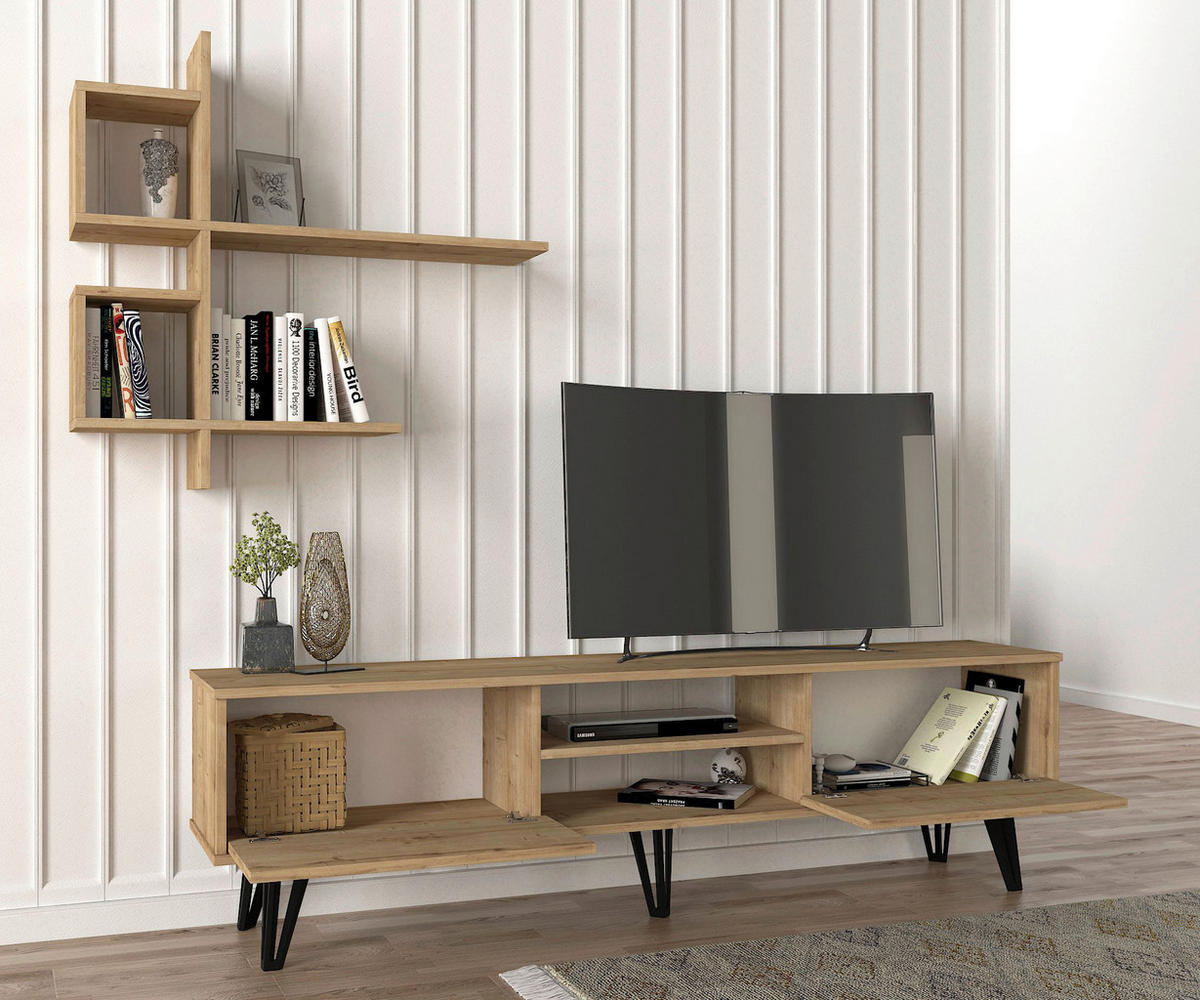 Wohnwand Fred beige B/H/T: ca. 180x51x35 cm Fred - beige (180,00/51,00/35,00cm) - moebel17