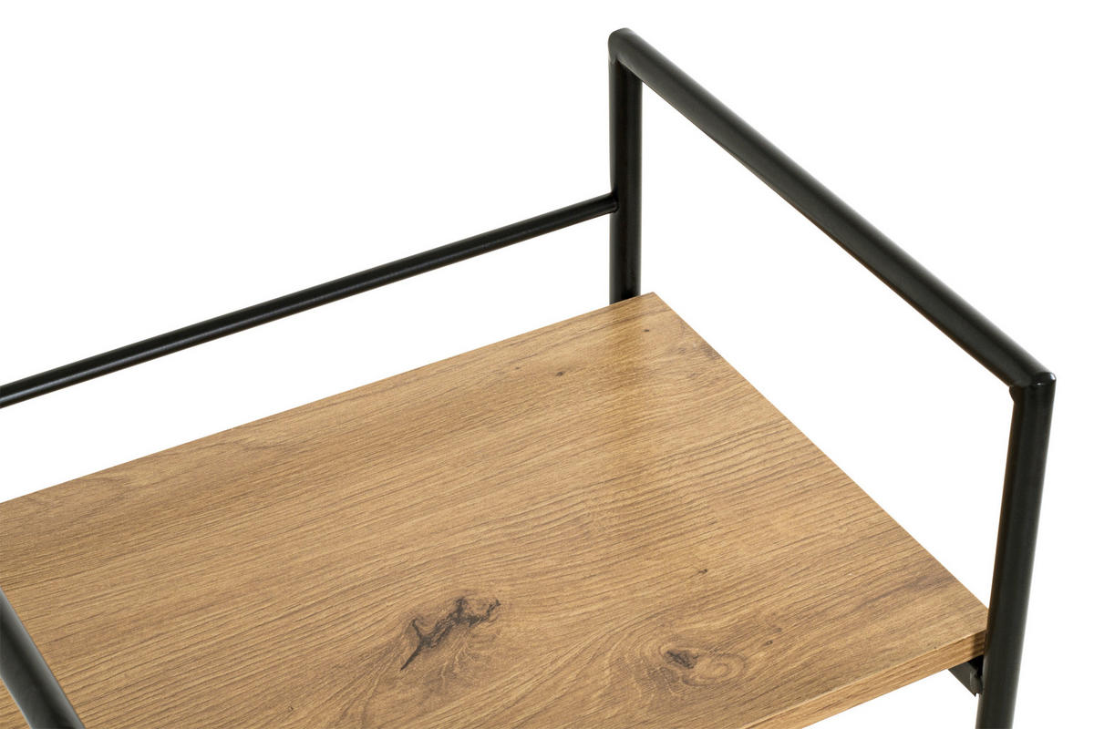 Regal  Eiche Nachbildung schwarz B/H/T: ca. 34x96x27 cm Mosel_2_Regal 21958 - Eiche/schwarz (34,00/96,00/27,00cm)