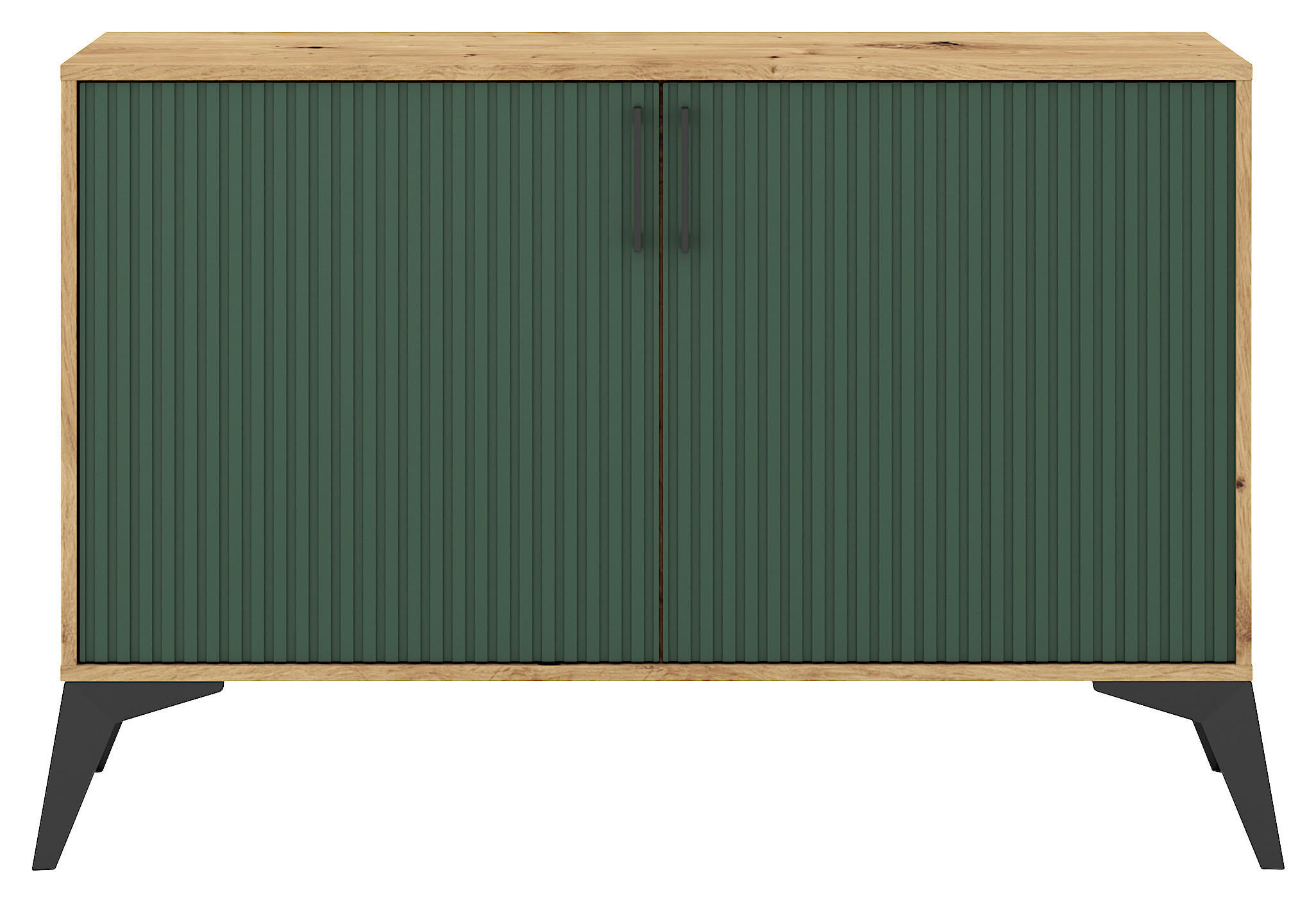 Kommode LUGO Eiche Artisan Nachbildung grün softmatt B/H/T: ca. 108,2x78,4x40 cm LUGO - Eiche/grün (108,20/78,40/40,00cm) - WIPMEB