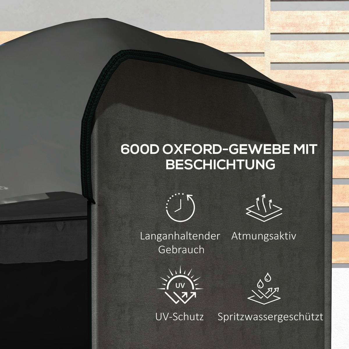 Outsunny Abdeckplane dunkelgrau Polyester B/H/L: ca. 124x164x205 cm Abdeckung für Schaukel - dunkelgrau (205,00/124,00/164,00cm) - Outsunny