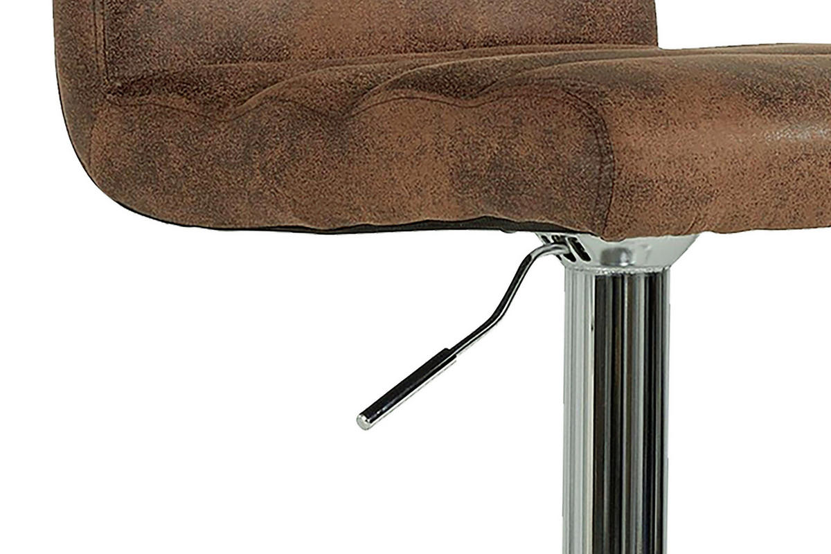 Barhocker PHIL  2er-Set braun Vintage Chrom Kunstleder Metall PHIL  2er-Set - braun/Chrom - byLIVING