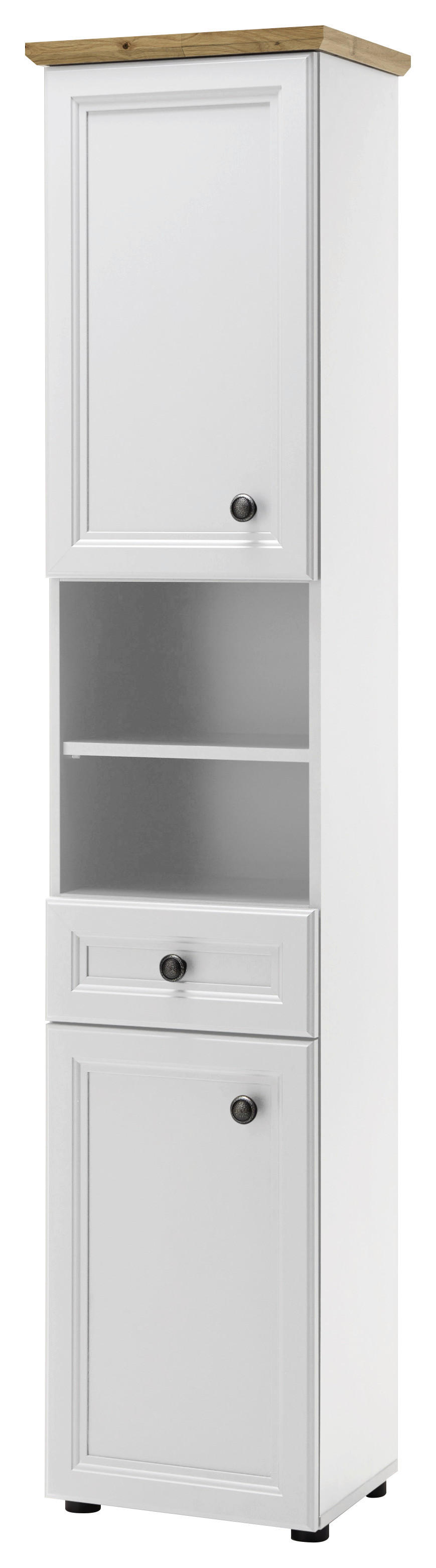 Badhochschrank Toskana weiß Eiche Artisan Nachbildung B/H/T: ca. 41x191x32 cm Toskana - Eiche/weiß (41,00/191,00/32,00cm)