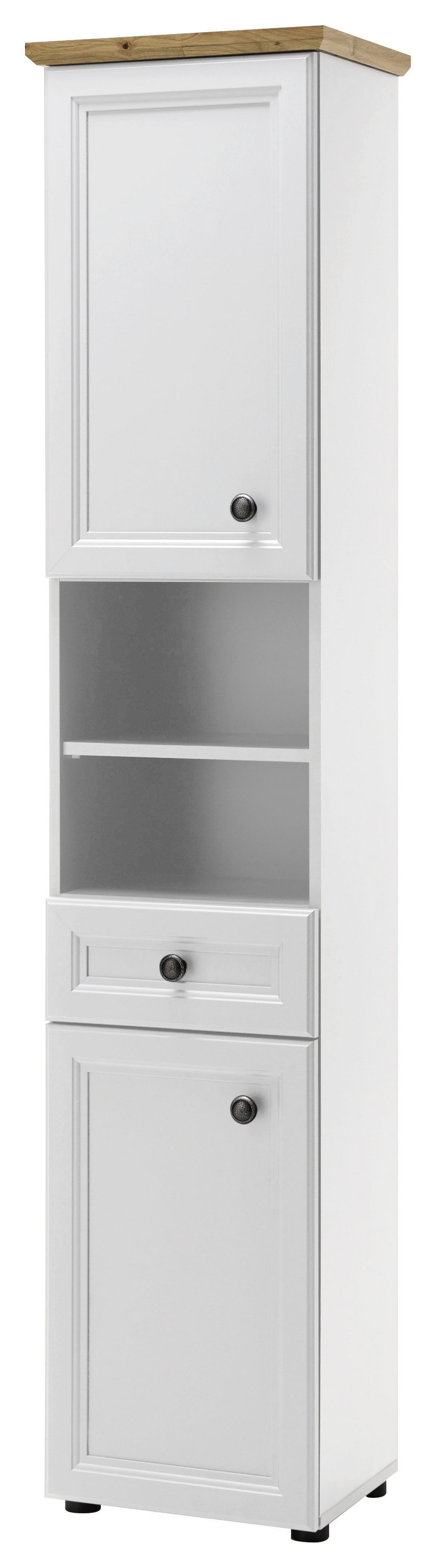 Badhochschrank Toskana weiß Eiche Artisan Nachbildung B/H/T: ca. 41x191x32 cm Toskana - Eiche/weiß (41,00/191,00/32,00cm)