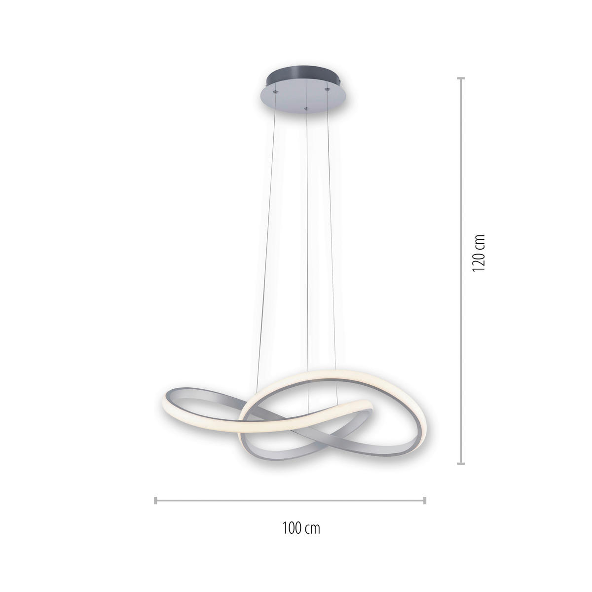 Just Light LED-Pendelleuchte MARIA 15402-95 Alu Aluminium Gummi H/D: ca. 120x57 cm 1.0 Brennstellen MARIA - Alu (57,00/120,00cm) - Just Light