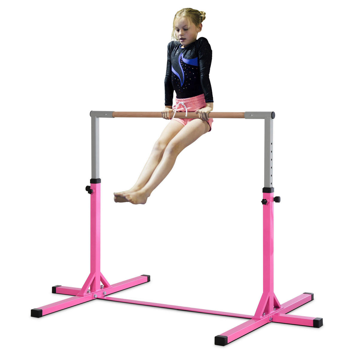 HOMCOM Kinder-Gymnastikstange B/H/L: ca. 121x150x194 cm Kinder-Gymnastikstange - rosa (194,00/121,00/150,00cm) - HOMCOM