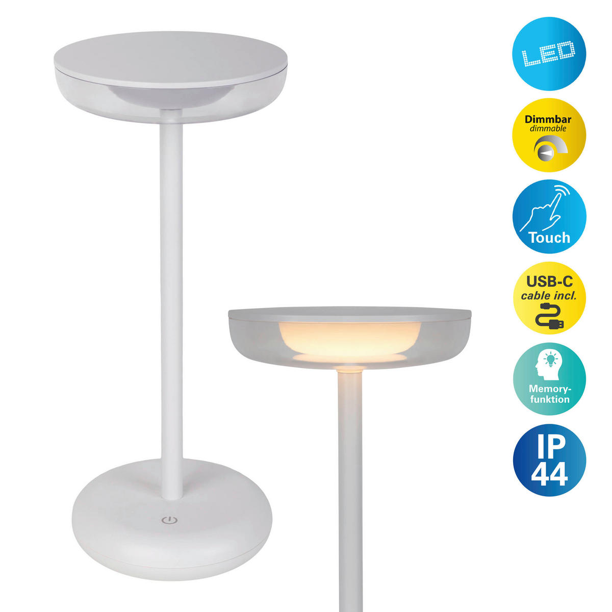 LED-Außentischleuchte weiß B/H/T/D: ca. 11x26,4x11x11 cm PASI - weiß (11,00/26,40/11,00cm) - Näve Leuchten