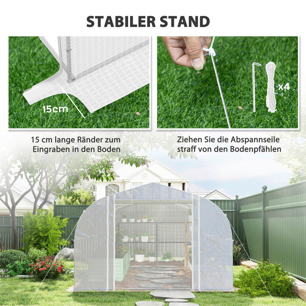Outsunny Gewächshaus B/H/L: ca. 300x200... Outsunny Gewächshaus B/H/L: ca. 300x200...