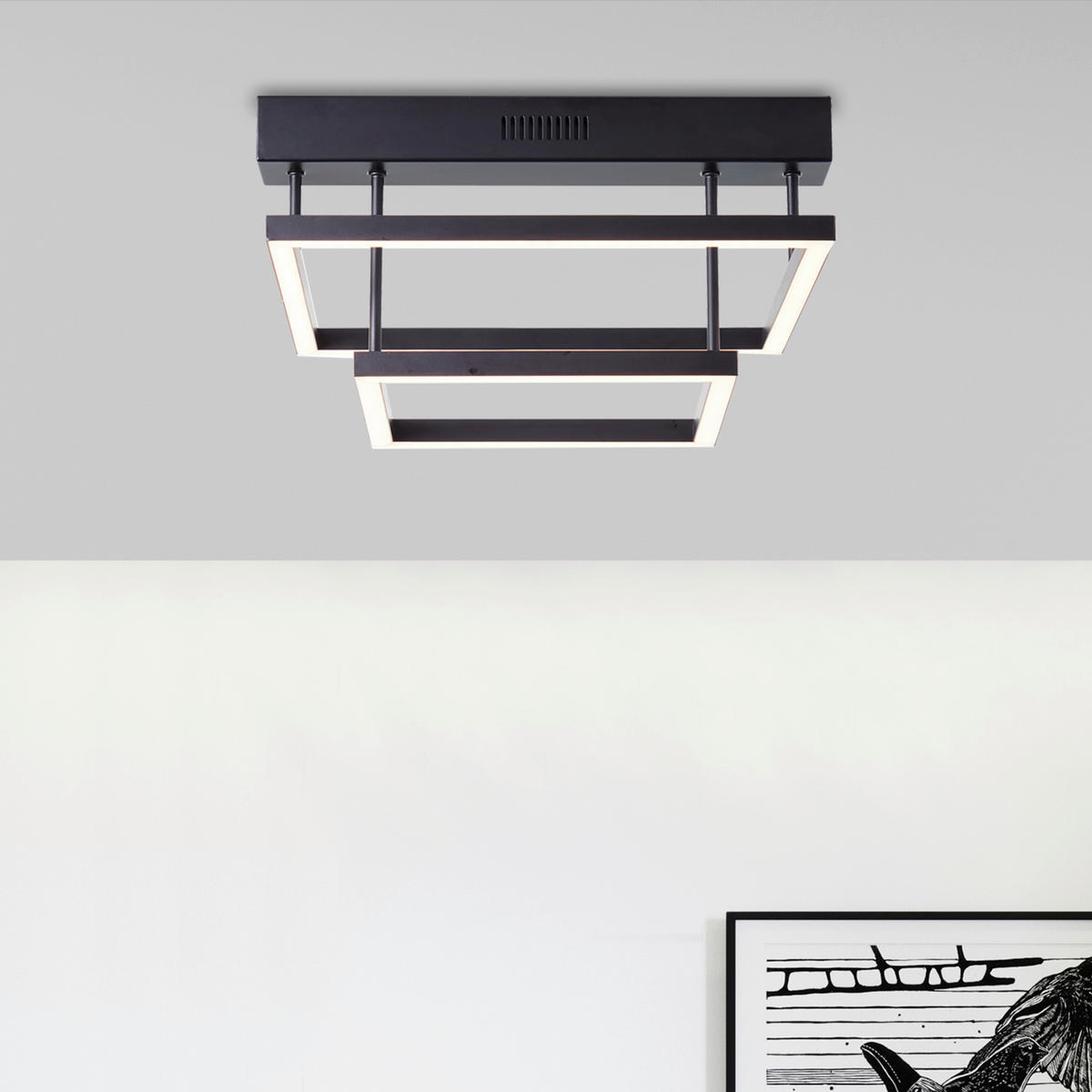 Brilliant Deckenleuchte Ranut G99493/06 Deckenleuchte Ranut G99493/06 - schwarz (35,00/32,00/19,00cm) - Brilliant