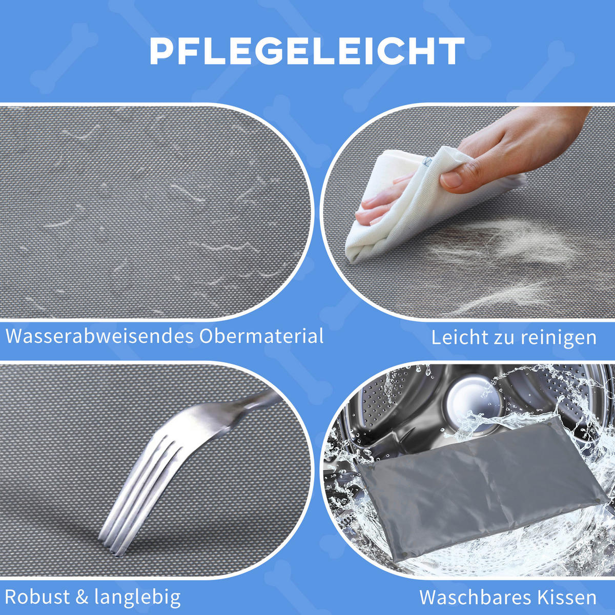 PawHut Haustierbett natur Polyester B/H/L: ca. 40x25x72 cm Haustierbett - hellgrau/natur (72,00/40,00/25,00cm) - PawHut