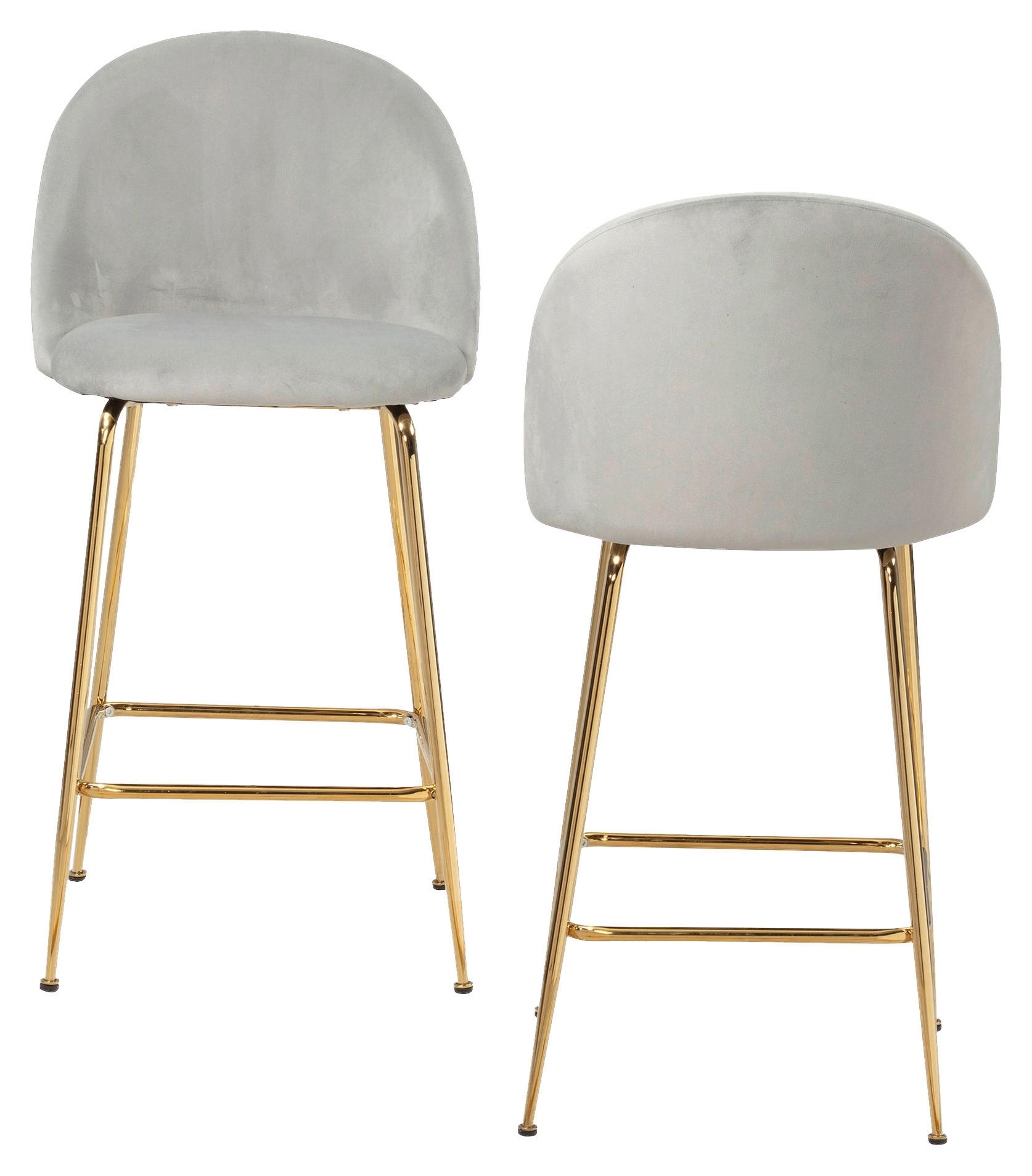 Barhocker 2er Set grau Polyester B/H/T: ca. 50x102x50 cm 2er Set - grau (50,00/102,00/50,00cm) - Wohnling