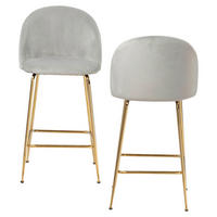 Barhocker 2er Set grau Polyester B/H/T: ca. 50x102x50 cm 2er Set - grau (50,00/102,00/50,00cm) - Wohnling