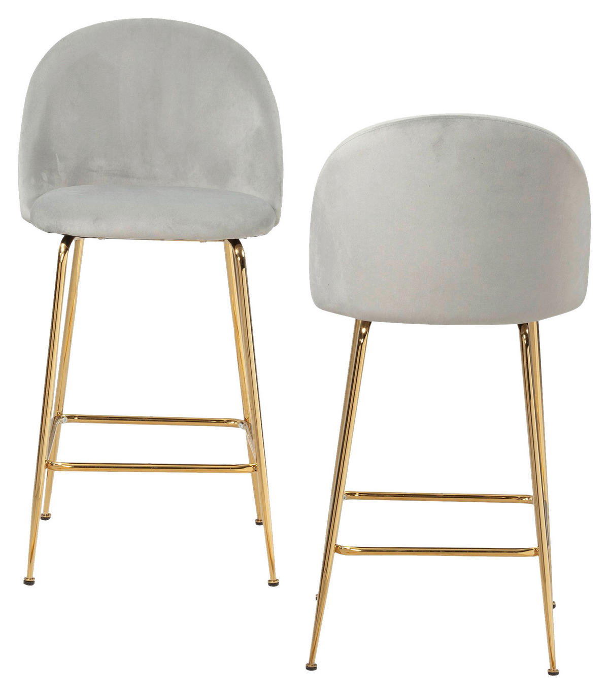 Barhocker 2er Set grau Polyester B/H/T: ca. 50x102x50 cm 2er Set - grau (50,00/102,00/50,00cm) - Wohnling