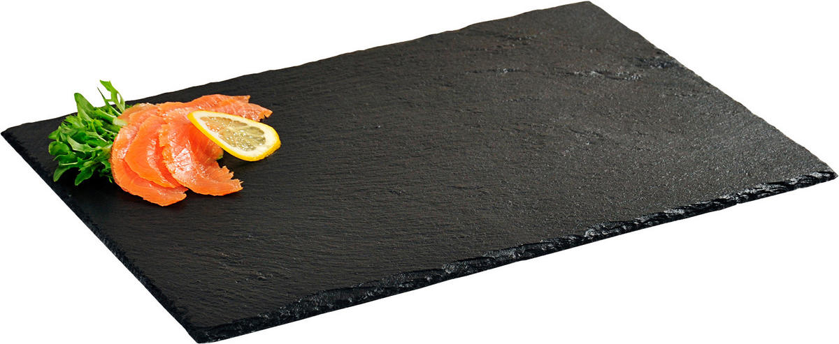 Kesper Servierplatte schiefer Stein B/H/L: ca. 20x3x30 cm Servierplatte - schiefer (30,00/20,00/3,00cm) - Kesper