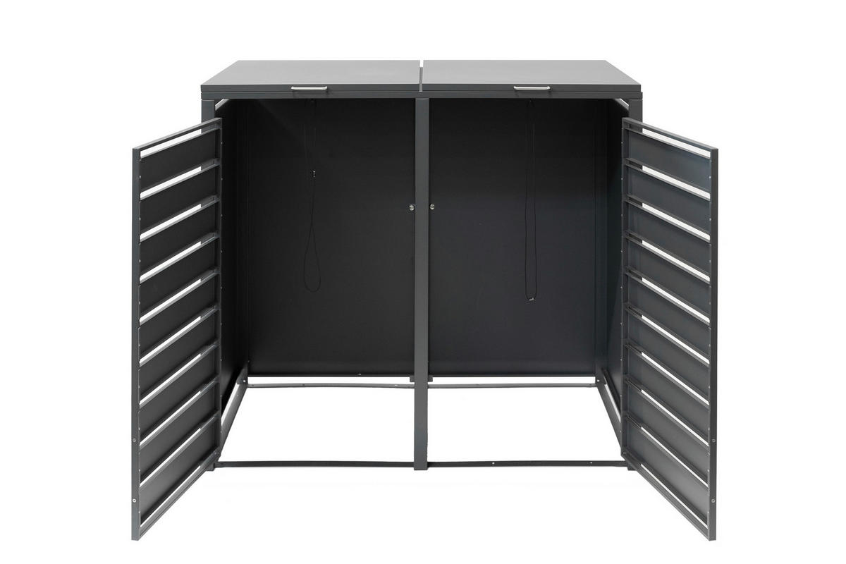 Westmann Mülltonnenbox 2x 240 Liter anthrazit B/H/T: ca. 132x116x80 cm 2x 240 Liter - braun/anthrazit (132,00/116,00/80,00cm) - Westmann