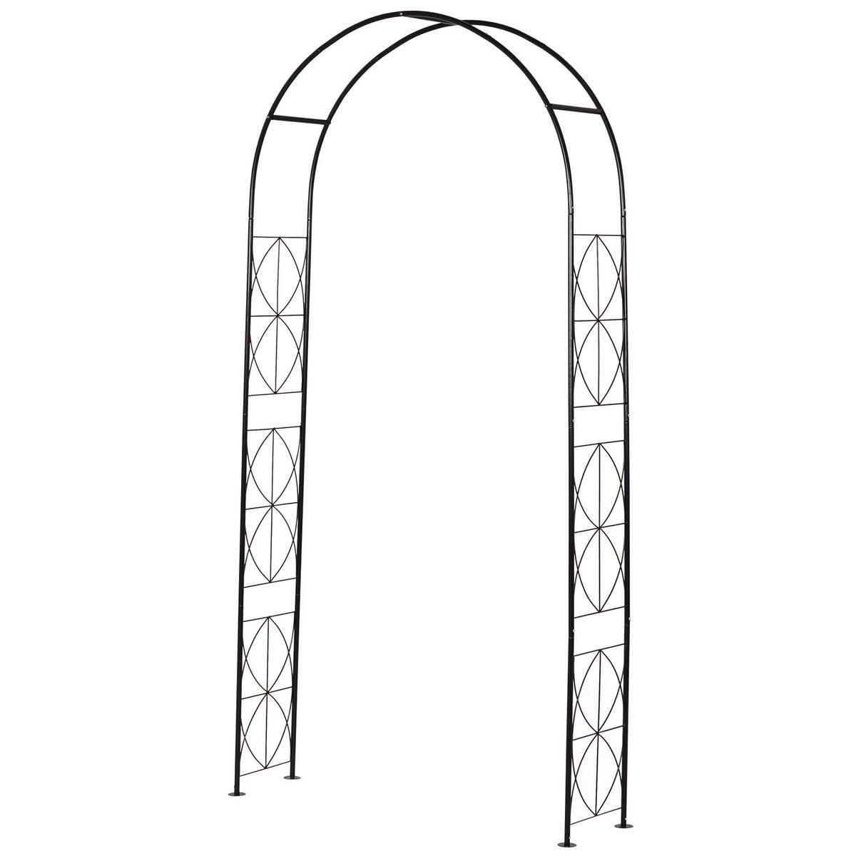 Outsunny Rosenbogen schwarz B/H/L: ca. 30x230x114 cm Rosenbogen - schwarz (114,00/30,00/230,00cm) - Outsunny