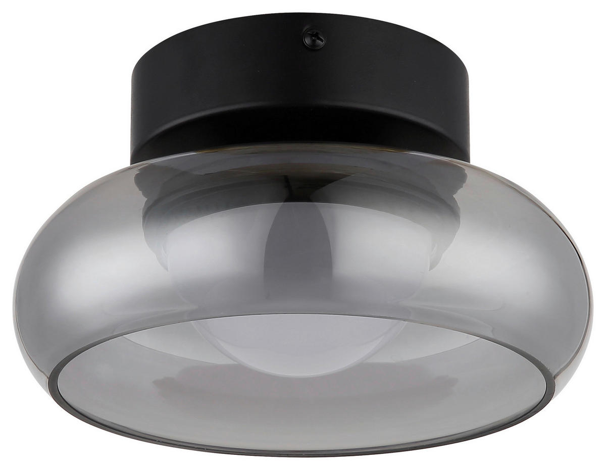 GLOBO Deckenleuchte Deckenleuchte-Carlene - schwarz/Rauch (26,50/26,50/15,50cm) - GLOBO
