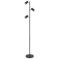 GLOBO Stehleuchte schwarz Metall B/H/T: ca. 23x154x25 cm GU10 3 Brennstellen ROBBY - schwarz (23,00/154,00/25,00cm) - GLOBO