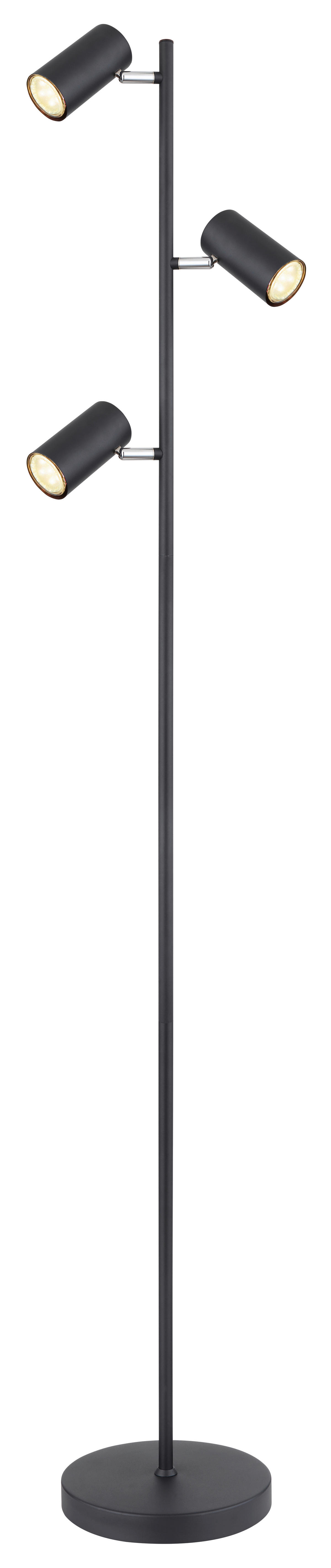 GLOBO Stehleuchte schwarz Metall B/H/T: ca. 23x154x25 cm GU10 3 Brennstellen ROBBY - schwarz (23,00/154,00/25,00cm) - GLOBO