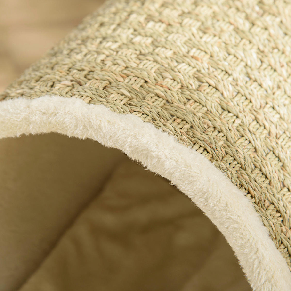 PawHut Katzen-Zubehör beige Kiefer B/H/L: ca. 38x41x43 cm Katzenhaus - beige/natur (43,00/38,00/41,00cm) - PawHut