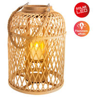 LED-Solarleuchte natur Bambus B/H/T/D: ca. 27x38x27x27 cm LED-Solarleuchte - natur (27,00/38,00/27,00cm) - Näve Leuchten