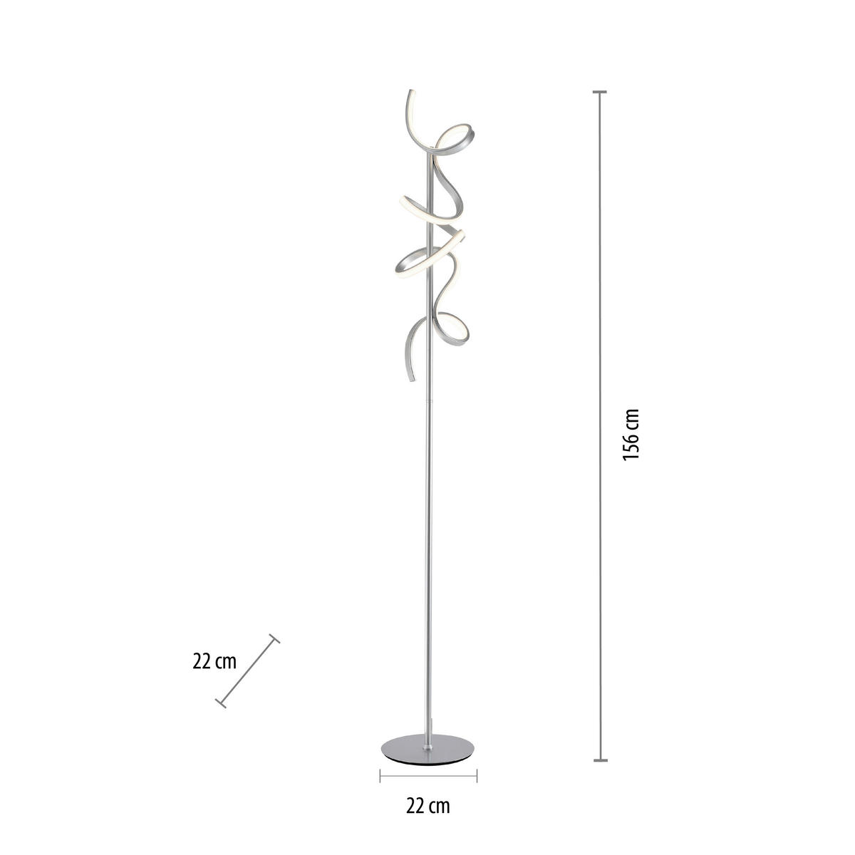 Just Light LED-Stehleuchte CURLS 19031-21 weiß silber Alu B/H: ca. 22x156 cm 2 Brennstellen CURLS - weiß/silber (22,00/156,00cm) - Just Light
