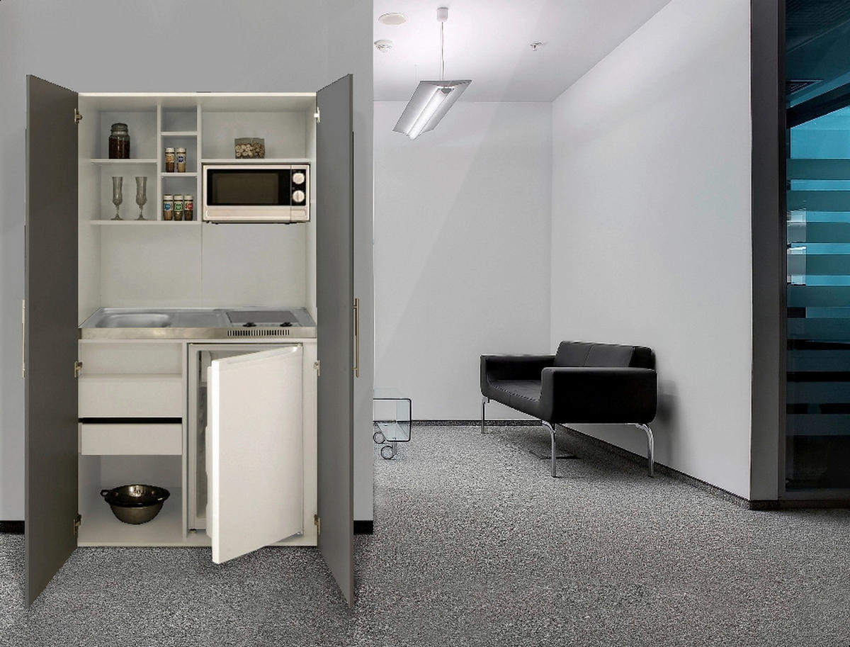 Respekta Schrankküche Economy grau matt B/H/T: ca. 104x193x67 cm Economy - weiß/grau (104,00/193,00/67,00cm) - Respekta