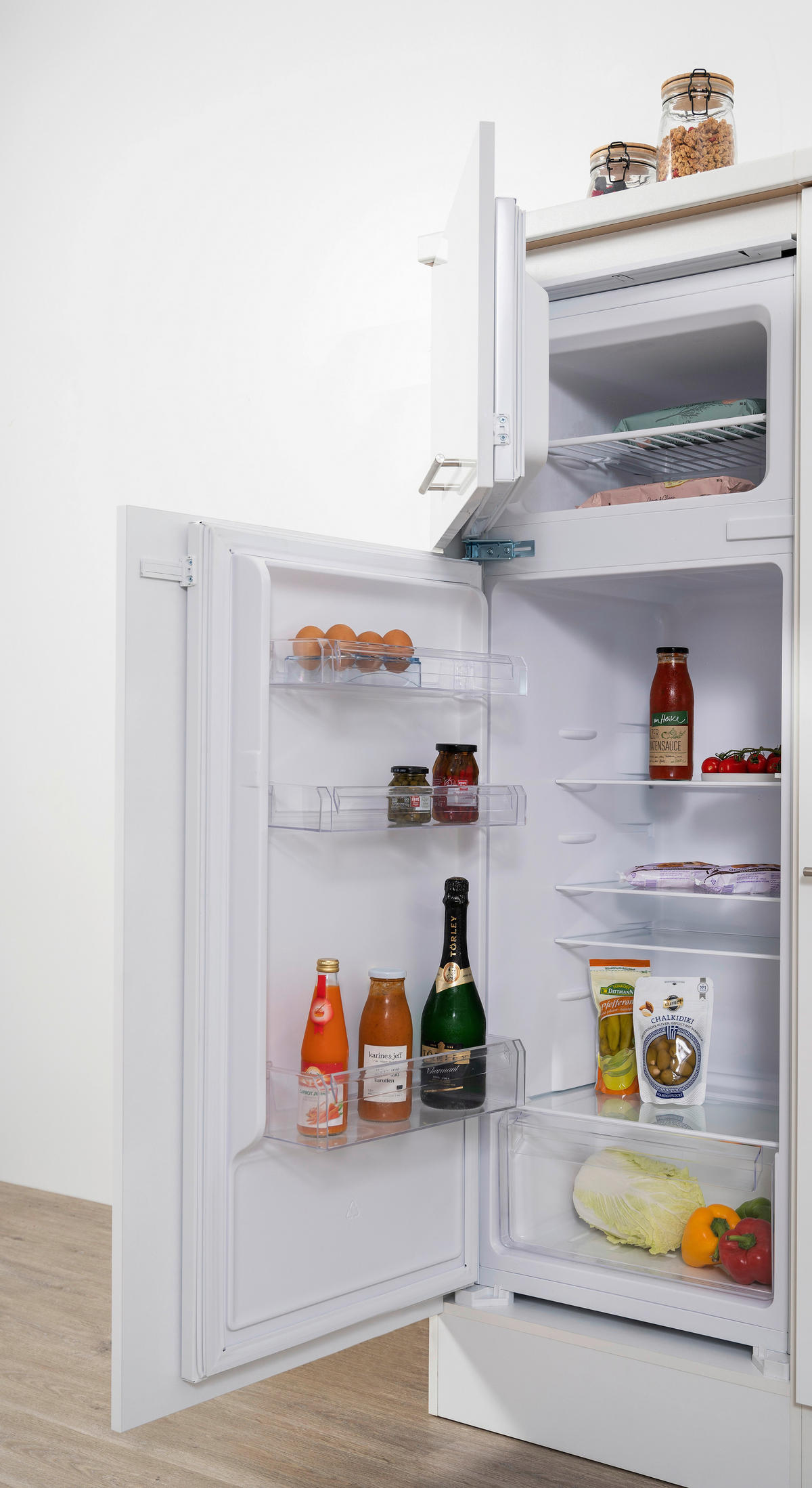 Respekta Küchenblock Amanda weiß Hochglanz B/H/T: ca. 270x200x60 cm Amanda - weiß/Edelstahloptik (270,00/200,00/60,00cm) - Respekta