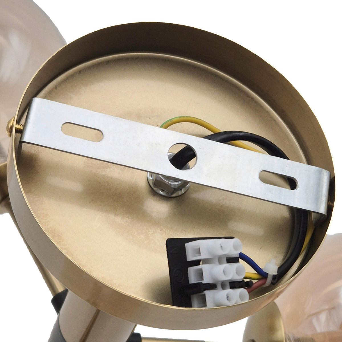 Lamkur Deckenleuchte gold schwarz Glas Metall B/H/L: ca. 35x32x32 cm E14 5 Brennstellen ROLLO - gold/schwarz (32,00/35,00/32,00cm) - Lamkur