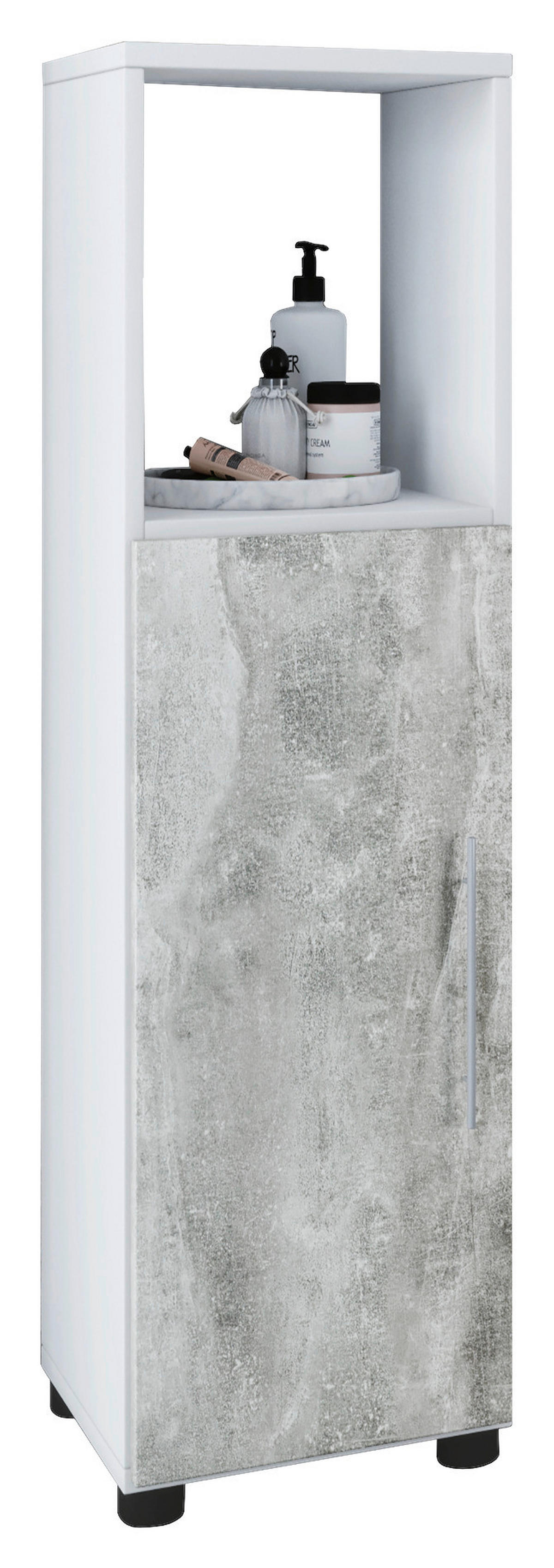 Midischrank Flandu weiß Beton Optik B/H/T: ca. 31x93x32 cm Flandu - Beton/weiß (31,00/93,00/32,00cm) - VCM Möbel